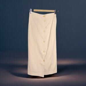 Josephine Chaus Yellow Pencil Skirt Size 4P Lined Linen Feel Career Cocktail
